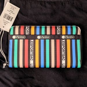 LeSportsac Taylor Zip Around Varsity Stripe Wallet